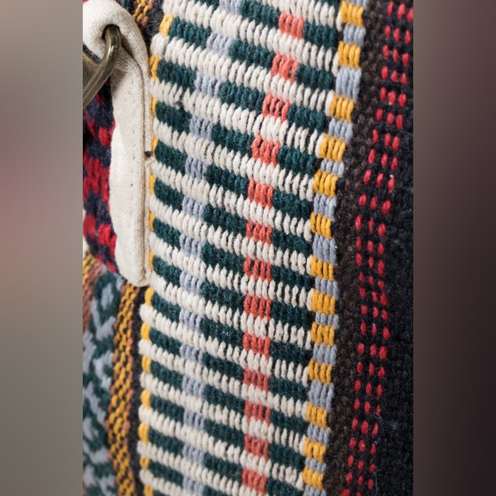 Ivory Boho Chic Travel Bag - Navajo Inspired Design - Handmade Fully Fine Cotton - Picture 9 of 13